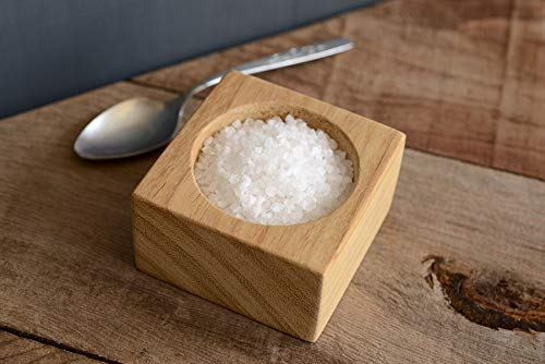 Hardwood Salt and Pepper Pinch pot handmade from repurposed, eco-friendly Iroko. Salt Pig, Salt Cellar. Seasoning pot.