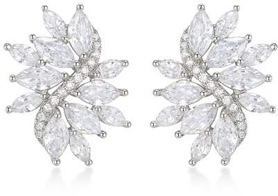 EVER FAITH Damen Marquise CZ Party Täglich Floral Leaf Ohrstecker