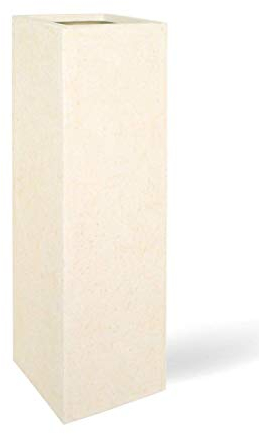Fleur Ami - Bandeja de polystone 40 cm x 40 cm de altura 120 cm Plaza crema superior - dimhaut: H 120 cm - Color: Arena