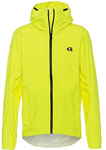 Gonso Save Plus, Herren Fahrradjacke, wasserdichte Regenjacke, Wasserdicht bis 10.000 mm & Winddicht, G-Tex, 2, 5-Lagenlaminat & getapte Nähte, Körpernahe Passform, PFC-frei, Gelb, Gr. M