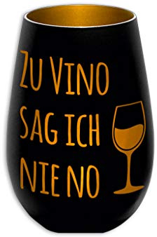 Laserfy Windlicht - Zu Vino sag ich nie NO (Schwarz)