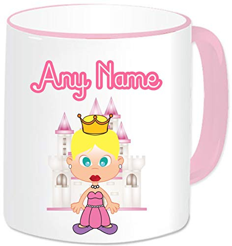 Princess Mug for Girls and Women - Personalised Princess Gifts Custom Cup with Name - Novelty Gifts Idea for Kids Daughter Friend (Blonde/Pink Mug)