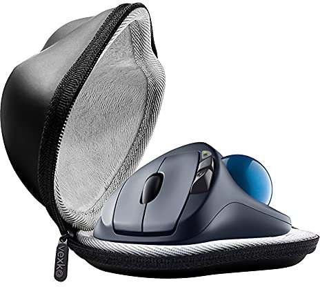 Vexko Mouse Travel Case Compatible with Logitech M570 / Ergo M575 Wireless Trackball Computer Mouse - Case Only (Black/Grey)