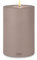 Qult Farluce Trend • Farbe Taupe • ∅ 10 cm Höhe 15 cm • Teelichthalter in Kerzenform • Kunststoffkerze in Kerzenoptik • Mit Teelichteinsatz • inkl. 1 TLM16 Maxilight Teelicht (für ∅ 10 & 12 cm)