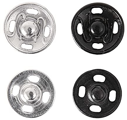 Rico Design | Druckknopf Mix Silber-schwarz 14mm 8 Stück