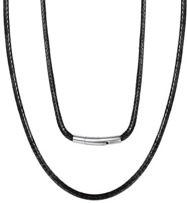 Necklace for Men Chain Necklace Black Necklace Wax Leather Necklace Straps Black Necklace Cord with Clasp Pendant Cord Necklace