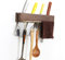 TentHome Messerhalter Wand Holz Messerleiste Messerschlitze Wandmontage Küchenreling Hängeleiste 40cm Hakenleiste Handtuchhalter 3 Haken für Utensilien Messer Werkzeuge