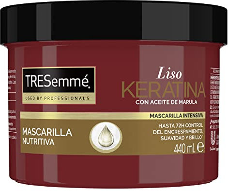 TRESemmé Mascarilla para cabellos secos y con tendencia a encresparse Liso Keratina con aceite de marula y keratina, 440ml