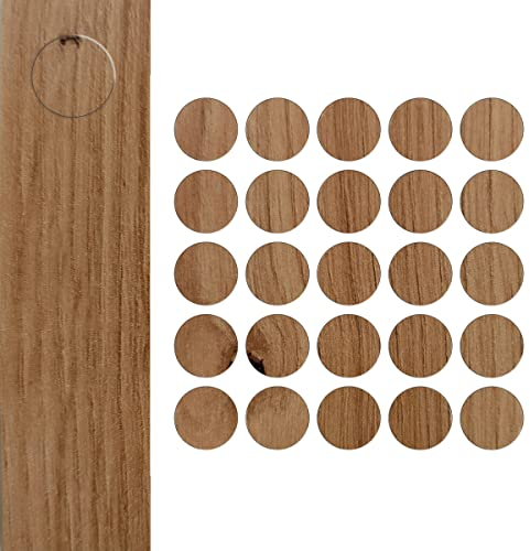 DecoMeister Selbstklebende Abdeckkappen für Möbel Möbelpflaster Aufkleber Klebepunkte Bohrloch Abdeckung Schraubenabdeckung Ø 14mm Durchmesser à 25 Stück Artisan Eiche