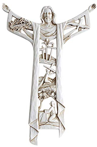 GZYshoyao Risen Christus Christian Kirche Wand Kreuz Miniatur Jesus Kirche Reliquien Figuren Reliquien Skulptur Wohnzimmer Party Schrank Hause Taufe Decor