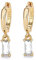 Mocicafier Goldene Creolen Damen mit Cubic Zirkonia Drop, 14K Gold Vergoldet, 2PCS