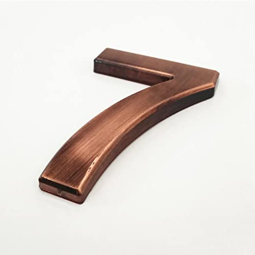 Selbstklebende 3D Hausnummern 10cm 0?9 Strichschild Modernes Rot Kupfer Braun Türschild Nummer Hoteladresse Briefkasten Ziffern Wandaufkleber ABS Galvanik Spiegeloberfläche (7)