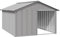 vidaXL Hundehütte Grau 116,5x153x81,5cm Verzinkter Stahl Hundehaus Hütte