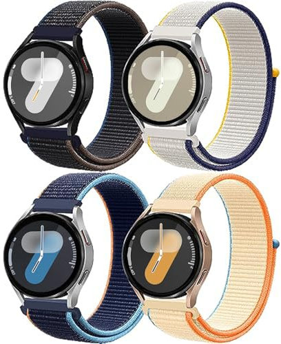 Cinturino Nylon per Samsung Galaxy Watch 7/6/5/4/FE 40mm 44mm/Watch 3 41mm/per Amazfit Gts 2 Mini/2/Gtr 4/Bip U Pro/Bip 3 Pro,20mm Cinturini 4PCS Sport per Smartwatch 6 Classic 47mm 43mm/5 Pro 45mm