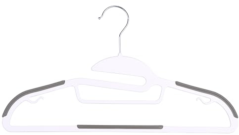 Dirt Devil Kleiderbügel 3 Stück - Antirutsch Bügel - Geeignet für Oberteile und Blusen - 41 x 22 cm - Kleiderorganizer für den Kleiderschrank und Kleiderständer - Kunststoff - Weiß/Grau