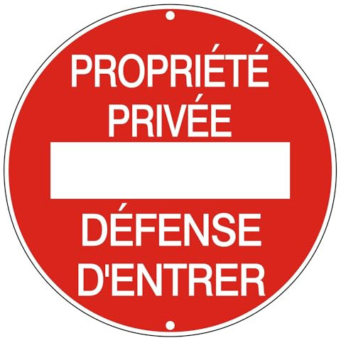 Upifen Panneau Propriété privée défense d'entrer - Panneau Signalétique Rigide Ø30cm Rouge Imprimé Blanc-Alu-Résistant aux UV Taille unique
