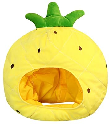 ibasenice 1stk Ananas Kopfbedeckung Hut Luau-kostüm Hut Aus Fruchtplüsch Hawaiianische Kostüme Fruchtform Tropisches Kostüm Cosplay Headwear Apfel Hut Stirnband Plüsch Und Pp Baumwolle Obst