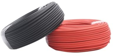 16/14/12/10/8/6/4 AWG Solar Cable Wire Red & Black Tinned Copper Double Sheathed Wire For Solar Photovoltaic System (Color : 2pc Cable, Size : 100M_10AWG-6MM2)