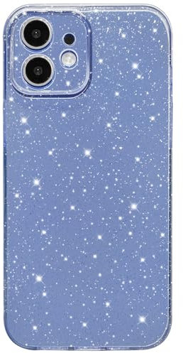 Hython Case for iPhone 11 Case Glitter Cute Sparkly Shiny Bling Sparkle Phone Cases 6.1, Thin Slim Fit Soft TPU Bumper Shockproof Rubber Protective Cover for Women Girls Girly, Bright Blue