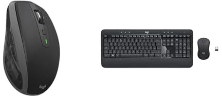 Logitech MX Anywhere 2S Wireless Mouse, Graphite Black & MK540 Advanced Wireless Keyboard and Mouse Combo, 2.4 GHz Unifying USB-Receiver, Multimedia Hotkeys, 3-Year Battery Life