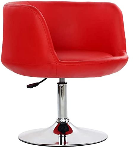 QTQHOME Moderner Friseurstuhl mit Rückenlehne, Kunstleder, hydraulischer Salonstuhl, Thekenhocker, verstellbarer Drehgelenk, Gasdruckfeder, Chromstahl-Basis, Barstuhl, Shampoo, Salon-Ausrüstung, rot