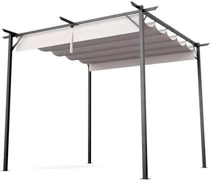 blumfeldt Tonnelle 3x3m, Tonnelle de Jardin Extérieur avec Toit en Polyester Résistant, Armature en Acier Thermolaqué, Montage Facile, Utilisable Toute l'Année