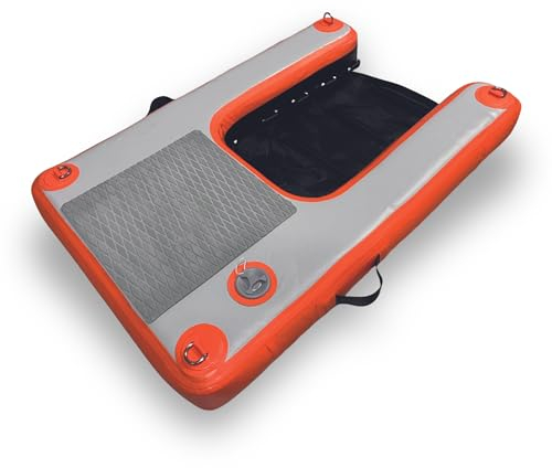MARINEO Hundebadeleiter, Badeleiter, aufblasbare Dog Ramp Rampe für Hunde, für Boot, Pool oder Steg - Small (96 x 67 x 12 cm)
