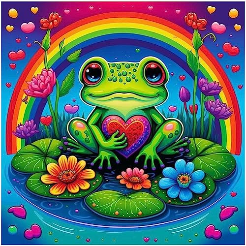 Acudotr Diamond Painting Erwachsene Set, 5D Frosch Diamant Painting Kits Bilder für Erwachsene, DIY Diamant Malerei Diamond Art Kits Set für Wanddekor, 30x30cm