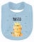 Baby Lätzchen personalisiert Geschenk mit Namen | Giraffe Punkte Junge | Geschenkidee Geburt Sabberlätzchen mit Wunschname | Nachhaltiges Babylätzchen aus Bio-Baumwolle (Hellblau)