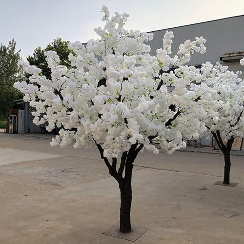 GEJLELDS Künstlicher Kirschblütenbaum – großer Indoor-Hochzeitsdekoration, gefälschter Kirschbaum für Wunschbaum Indoor Landschaftsbau – weißer Simulations-Kirschbaum,1.2x0.8m