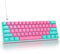 SbocKeeb 60% Mechanical Gaming Keyboard with Red Switch, American QWERTY Layout, Mini Compact Wired Keyboard, pbt keycaps 61 Miami