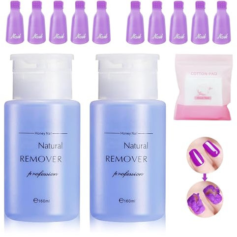 Xumann 2 PCS 160 ml Acetone Acrylic Remover Kit, Nail Varnish Gel Polish Remover for Manicures and Pedicures