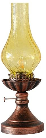 Garneck Retro-petroleumlampe Kreative Tischlampe Petroleumlampe Schmuck Retro-schreibtischleuchte Zimmerlampe Innenraumlampe Vintage Kerosinlichtschmuck Indoor-tischleuchte Yellow Eisen
