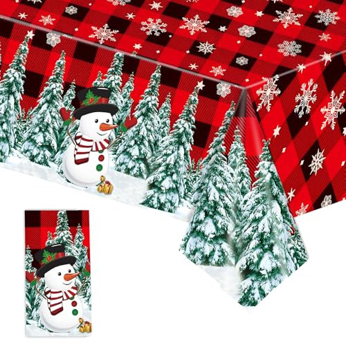 Weihnachtstischdecke, 137 * 274 cm Tischdecke Weihnachten, Weihnachtsdecken für Tisch für Küche|Abendessen|Tischplatte|Dekoration Parteien|Hochzeiten|Weihnachten Weihnachtstischdecken