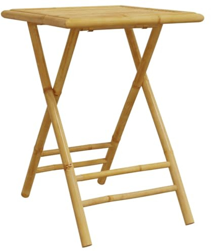 Makastle Gartentisch Klapptisch Bambus Tisch Klappbarer Esstisch Kleiner Balkontisch wetterfester Terrassentisch für Garten Balkon, 55x55x75 cm
