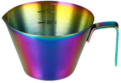 Taza medidora de espresso de acero inoxidable,Taza medidora de espresso de acero inoxidable | Taza de jarra para espuma de café | Taza de café expreso con asa, accesorios de café expreso, taza medidor