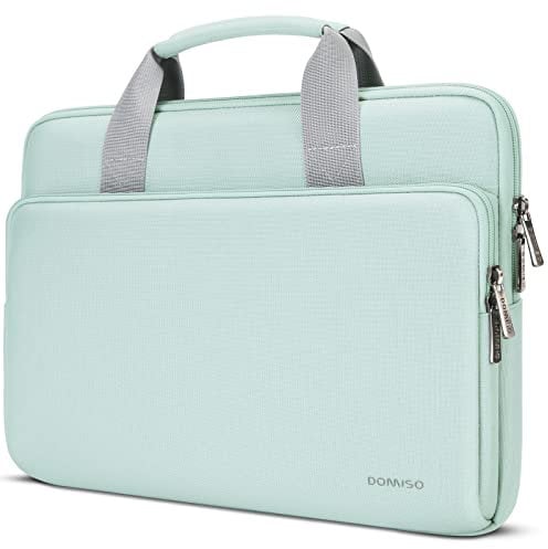 DOMISO 14 Pulgada Funda Ordenador Portátil Impermeable Protectora Bolsa con asa Portátil para 14 Dell/HP/ASUS,Menta Verde