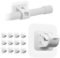 GXGM 12 Pz Ganci per Tende Senza Bucare Infissi PVC Autoadesivi - Gancetti Porta Bastoni Tende Senza Forare Adesivi per Finestre,ganci adesivi per tende(senza asta, bianco)