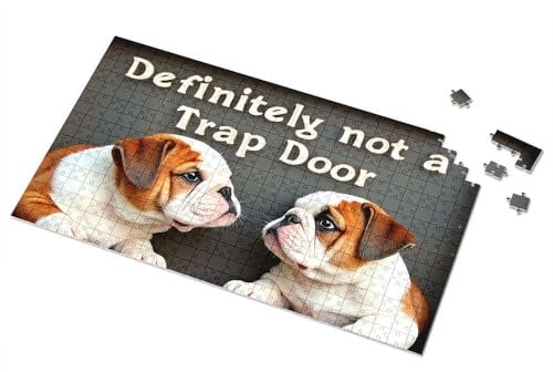 Jigsaw Puzzles 1000 Pieces Two Puppies: Definitely Not A Trap Door Picture Puzzle 3 Year Old Girl Gifts Jigsaw Puzzles 1000 Pieces(1000PCS)