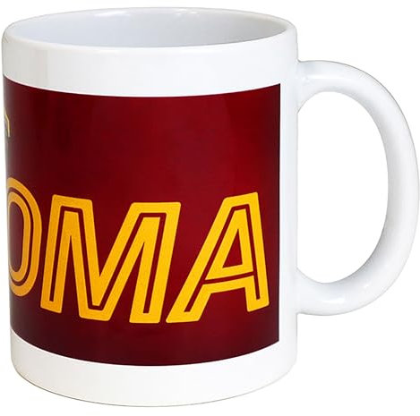 GIEMME S.r.l. Tazza Roma in Ceramica, Ufficiale, Rosso e Bianco