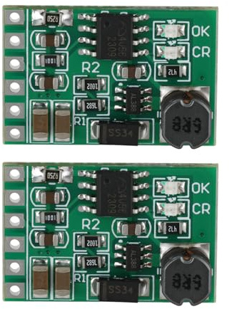 EMSea 2PCS 5V Charger Discharger Board DC-DC Converter Boost Module for Solar Lithium System for Lithium Battery 18650 14500