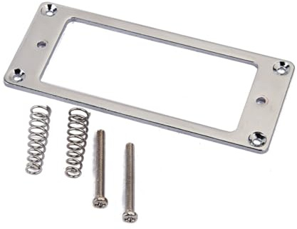 Humbucker Tonabnehmerring aus Metall, Flache Basis, 2mm | Silber, Verzieht Sich, Montagering für Gitarre, Kompakt und Sauberer Sitz