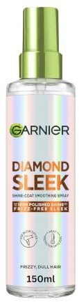 Garnier Diamond Sleek Hair Shine Spray & Heat Protection Spray, 150ml | Up to 100H Polished Shine & 72H Frizz-Free Sleek, with 8% Keratin Smoothing Complex & Argan Oil