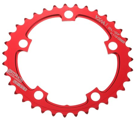 QUARKZMAN Plato De Bicicleta 110BCD 35T 9/10/11/12 Velocidades 152mm Diámetro Redondo Aluminio Diente Estrecho-Ancho para MTB Bicicleta De Carretera Rojo