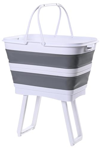 Panier à linge pliable en polypropylène avec poignées surélevées, résistant, design portable, pour salle de bain, chambre, cuisine, camping, , collations