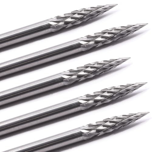 Lot de 5 fraises à queue en métal dur VHM - 1,5 x 15 mm - Pour accessoires Dremel Proxxon