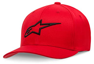 Alpinestars Herren Flexfit Cap mit gewölbtem Visier, red/Black, LXL, 1017-81010