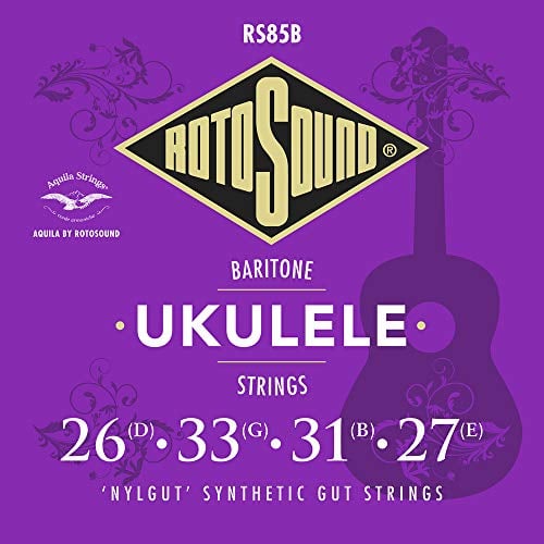 Rotosound Cuerdas para ukelele, Juego de Cuerdas para Ukelele Barítono Nylgut RS85B Medium 24 31 31 28