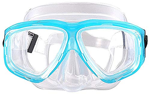 Schnorchelmaske Taucherbrille Dioptrin Dioptrien Korrektur, WOWDECOR Tauchmaske Tauchermaske für Erwachsene und Kinder mit Kurzsichtigkeit Kurzsichtig (See blau, -1,5)