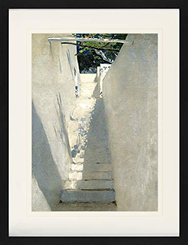 1art1 John Singer Sargent Poster Treppenaufgang In Capri, 1878 Gerahmtes Bild Mit Edlem Passepartout | Wand-Bilder | Im Bilderrahmen 80x60 cm